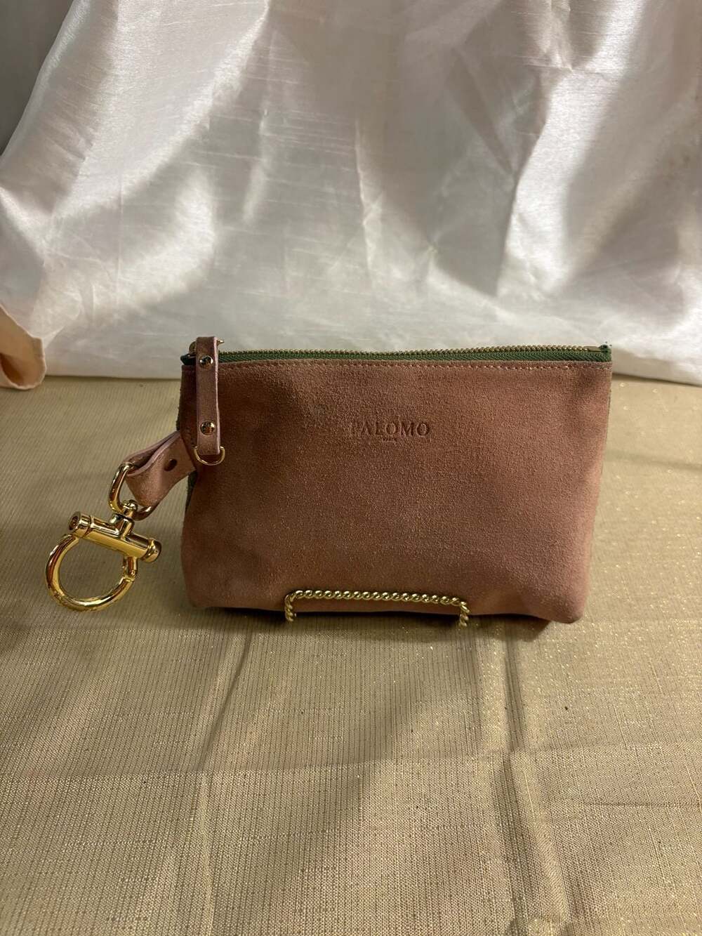Palomo Spain Suede Double Pouch Pink Green